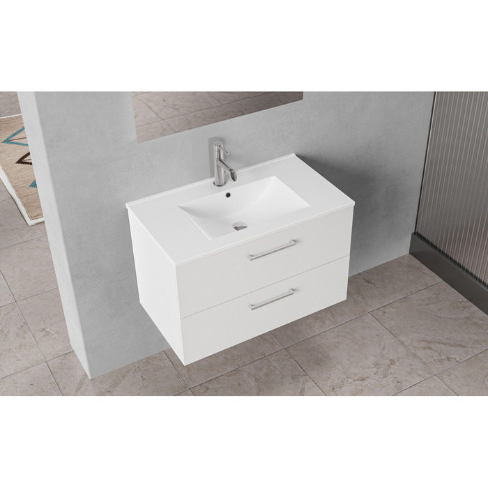 Milano underskab m/vask 80 cm hvid